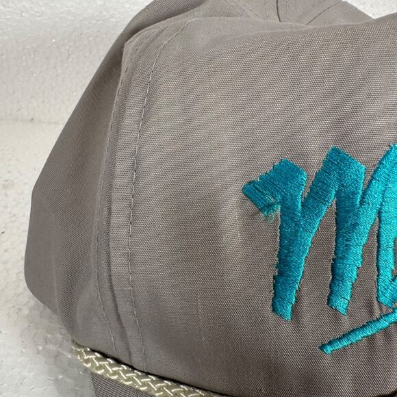 Vintage Maine Snapback Hat Gray Blue Embroidered Adjustable 80's Trucker - Picture 2 of 8